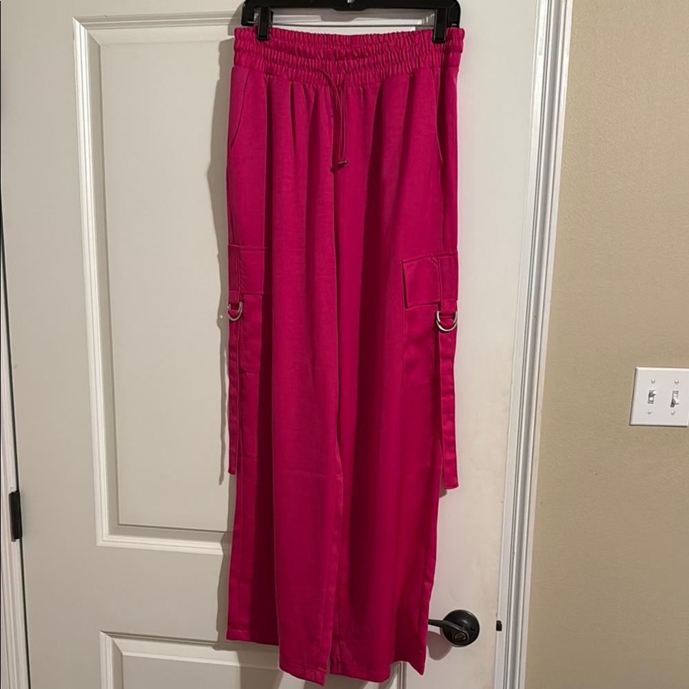 Vibrant Pink Cargo Pants